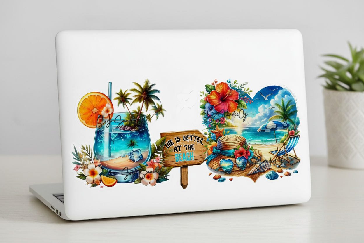 Life is Better at the Beach - UVDTF Wrap for cups/hard surfaces sticker