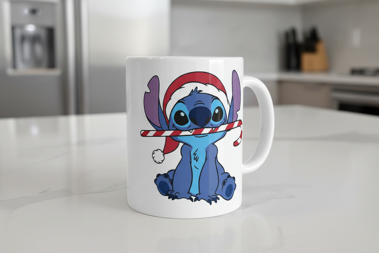 Adhesivo UVDTF con diseño de bastón de caramelo de Stitch