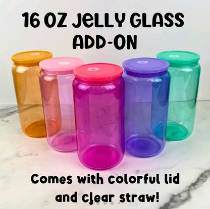 16 oz Colored Glass Jelly Cup - No Design