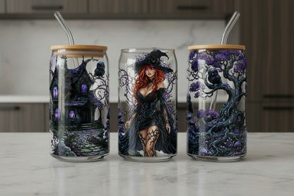Purple Tree Witch - UVDTF wrap for cups/hard surfaces sticker