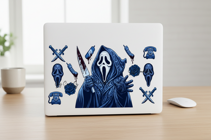 Blue Ghostface - UVDTF Wrap for cups/hard surfaces sticker