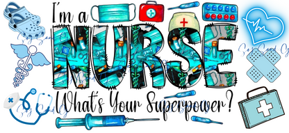 Envoltura UVDTF de enfermera azul