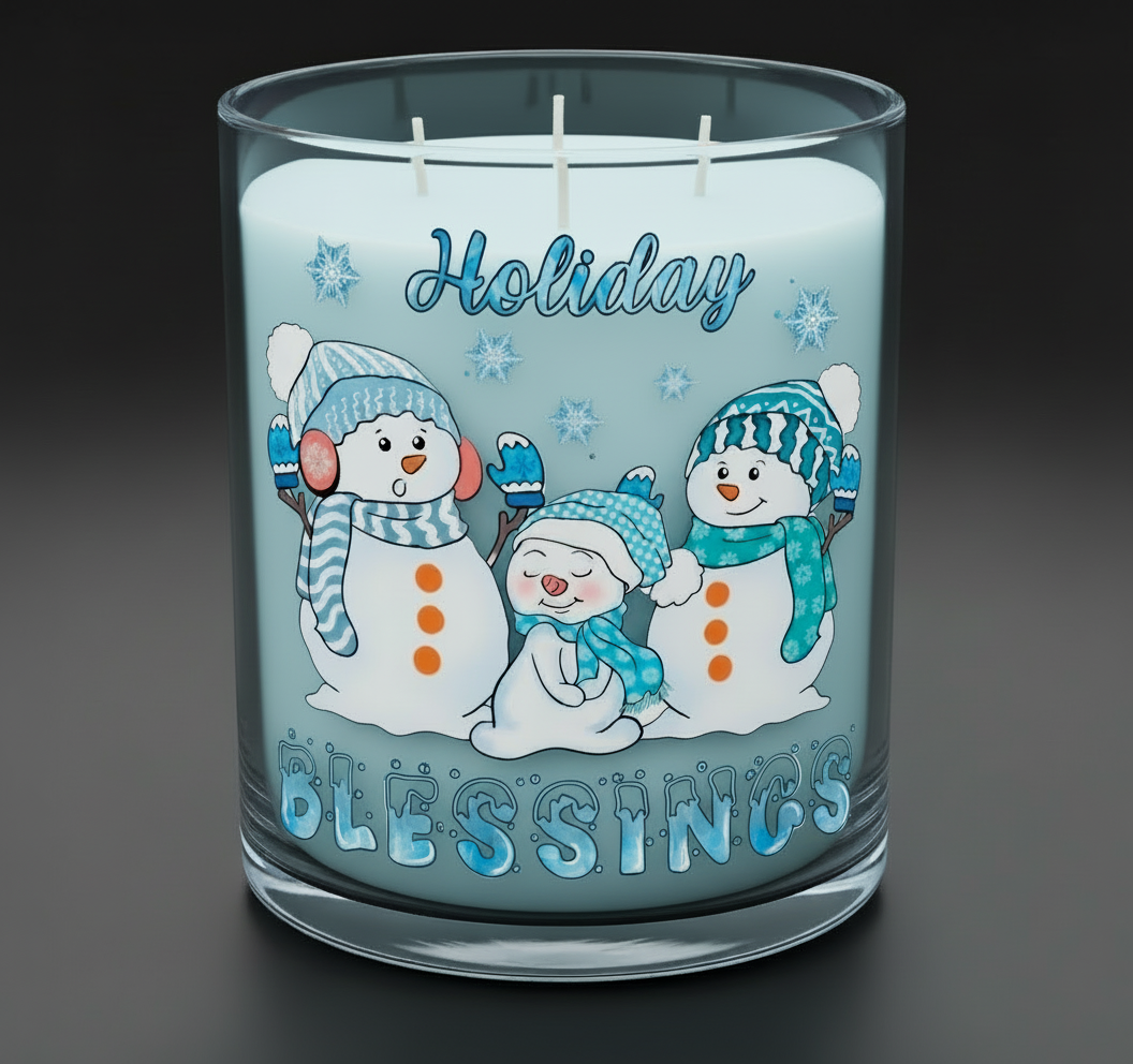 Holiday Blessings Snowmen - UVDTF Decal for cups/hard surfaces sticker