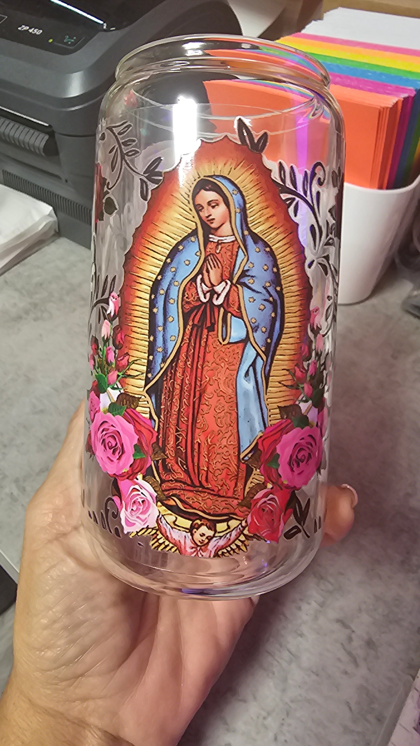 Virgen de Guadalupe & Roses - UVDTF Wrap for cups/hard surfaces