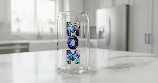 Mom Blue Butterflies - UVDTF Wrap for cups/hard surfaces sticker