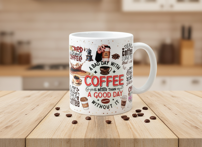 Coffee Quotes - UVDTF Wrap for cups/hard surfaces sticker