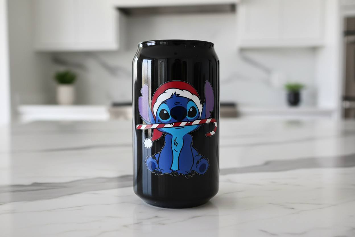 Adhesivo UVDTF con diseño de bastón de caramelo de Stitch