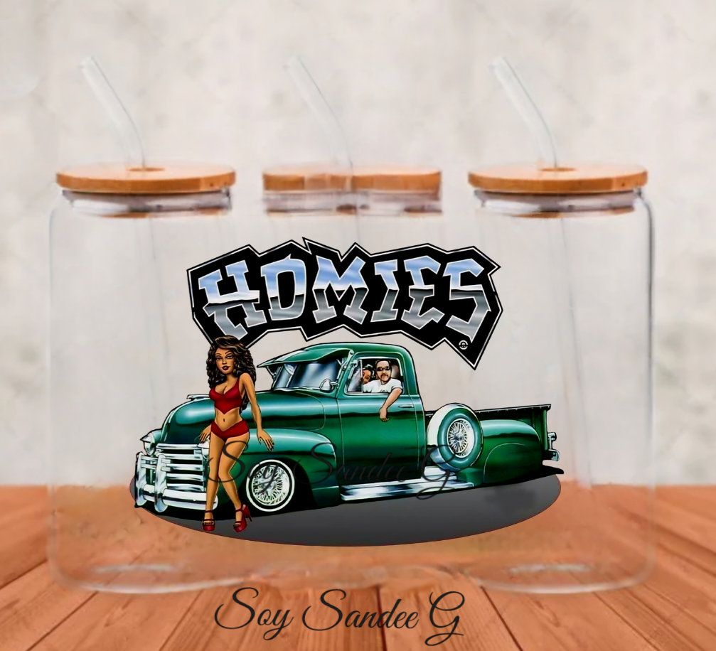 Mini Homies Green Lowrider - UVDTF Decal for cups/hard surfaces sticker