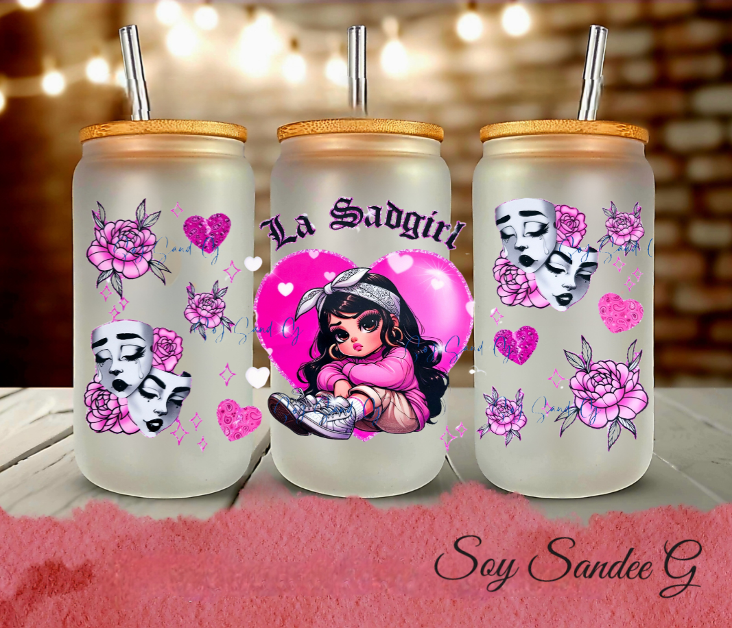 La Sadgirl Pink UVDTF Wrap for cups/hard surfaces sticker