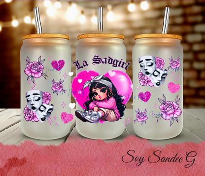 La Sadgirl Pink UVDTF Wrap for cups/hard surfaces sticker