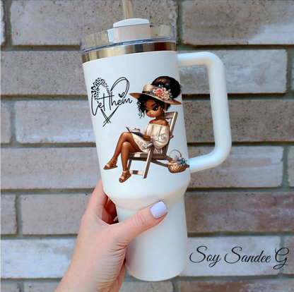 Shhh... No me hables hasta que mi taza esté vacía Calcomanía UVDTF