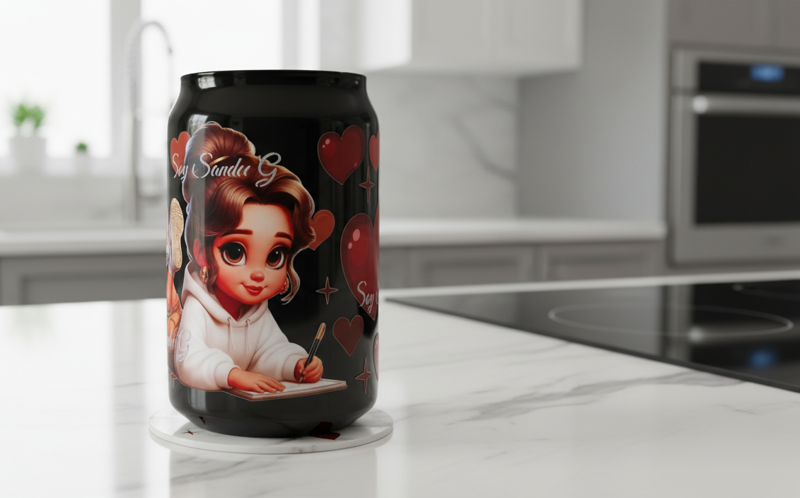 Brown Writing Cutie - UVDTF Wrap for cups/hard surfaces sticker