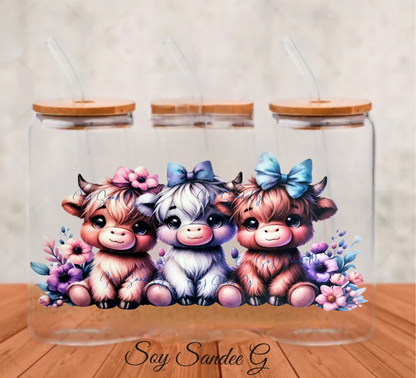 3 Adorable Cows - UVDTF Wrap for cups/hard surfaces sticker