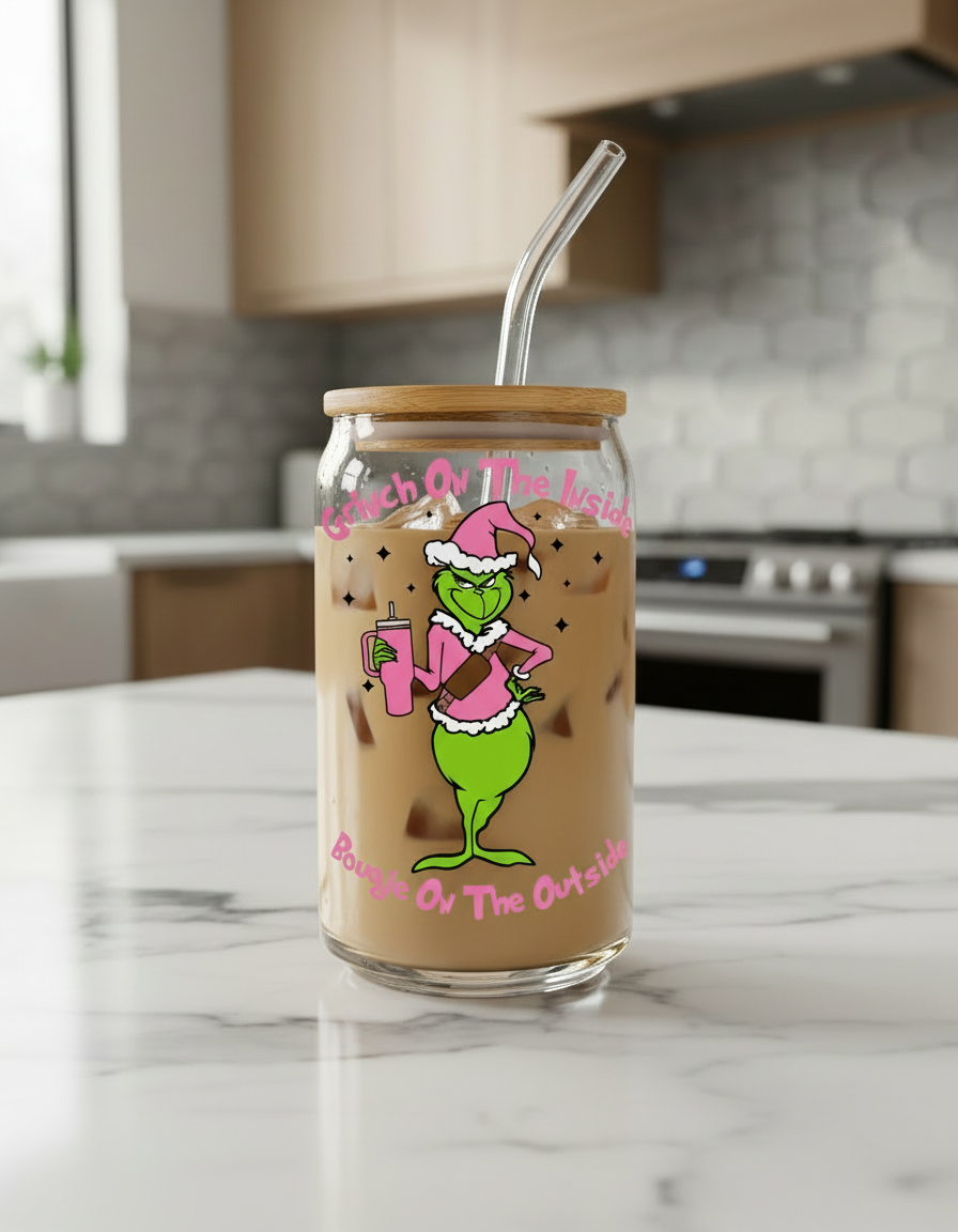 Bougie Grinch - UVDTF Wrap for cups/hard surfaces sticker