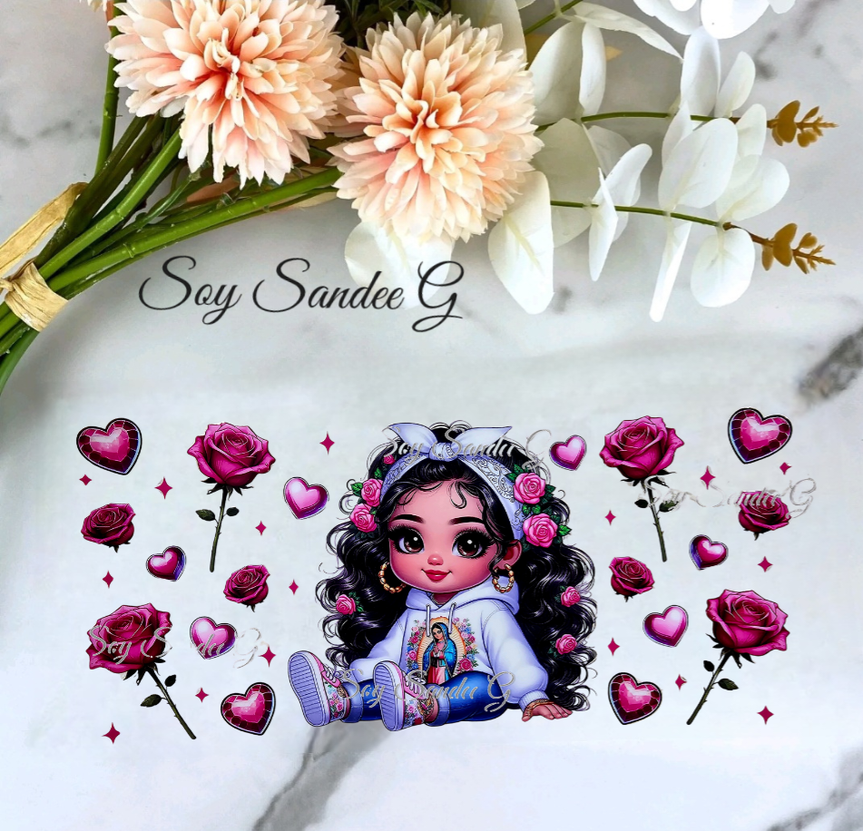 Virgen de Guadalupe Cutie - UVDTF Wrap for cups/hard surfaces sticker