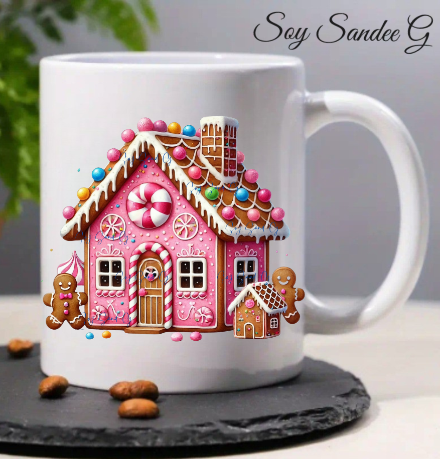 Pink Gingerbread House - UVDTF Decal for cups/hard surfaces sticker