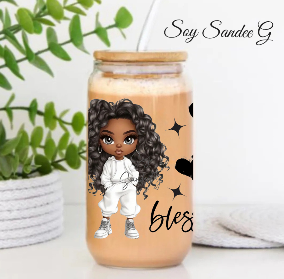 White Joggers Blessed - UVDTF Decal for cups/hard surfaces sticker