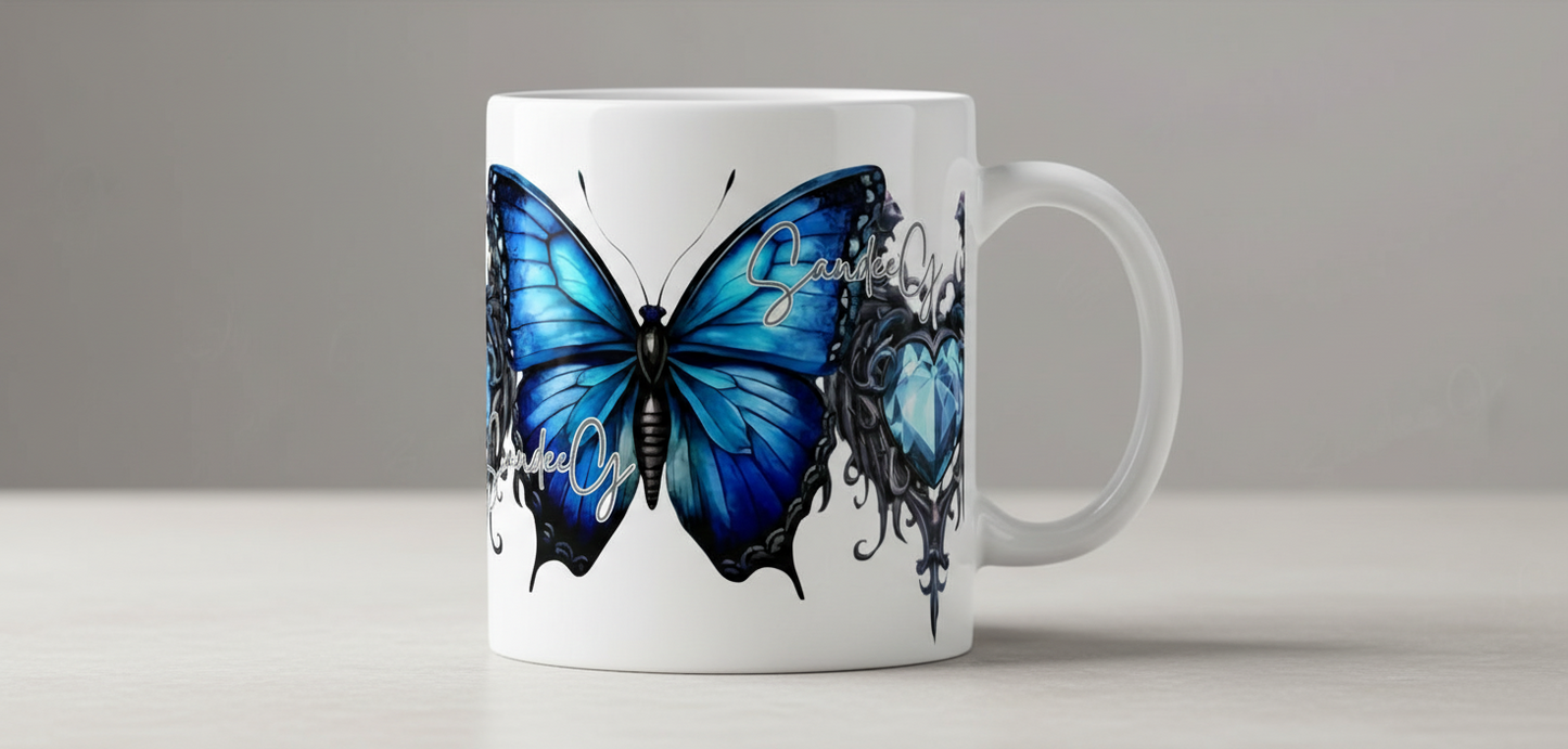 Light Blue Gothic Butterfly - UVDTF Wrap for cups/hard surfaces sticker