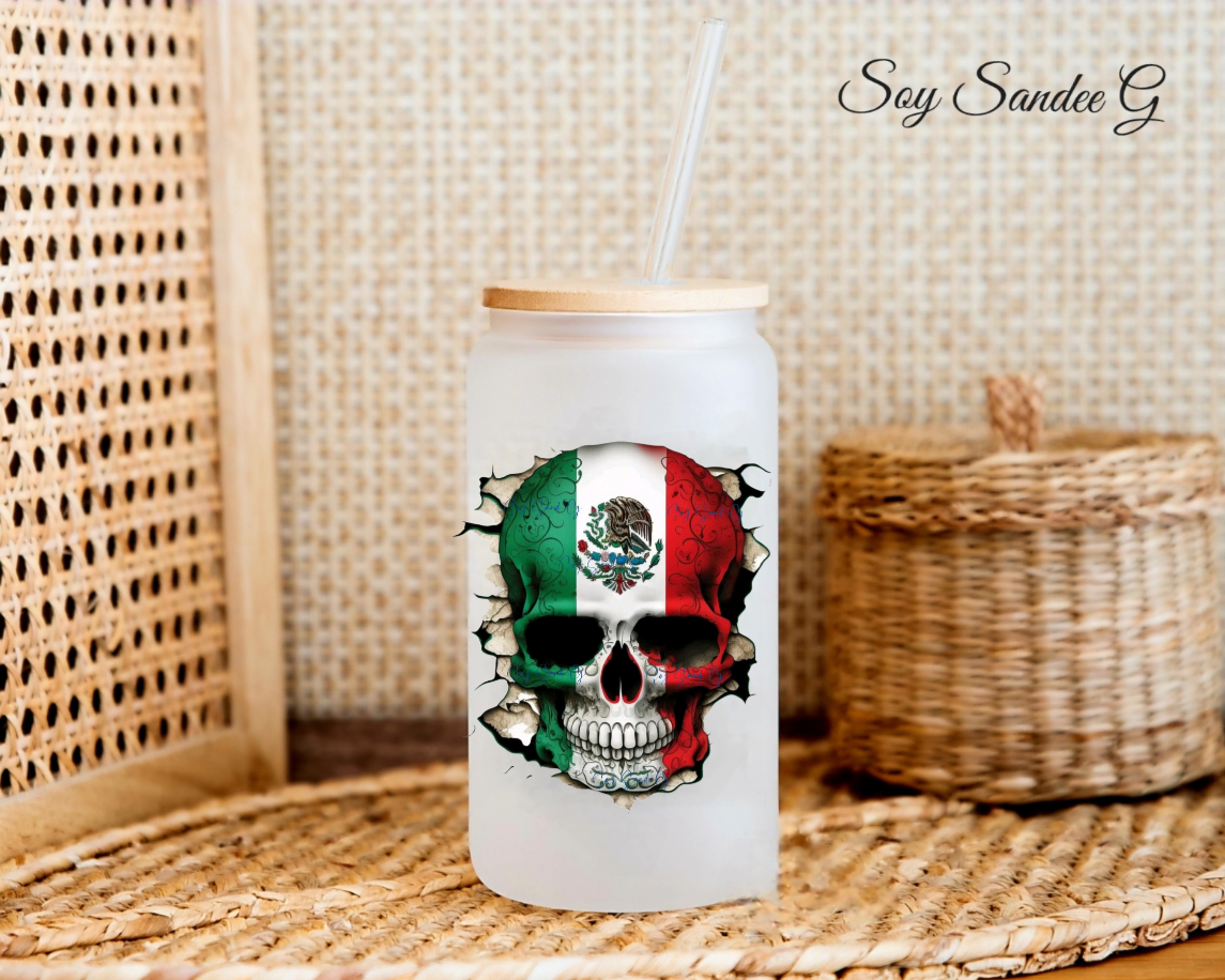 Calcomanía UVDTF de calavera mexicana