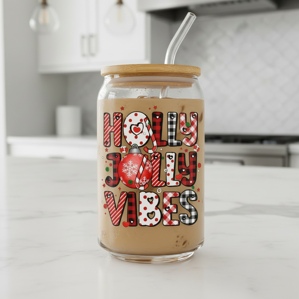 Holly Jolly Vibes - UVDTF Decal for cups/hard surfaces sticker