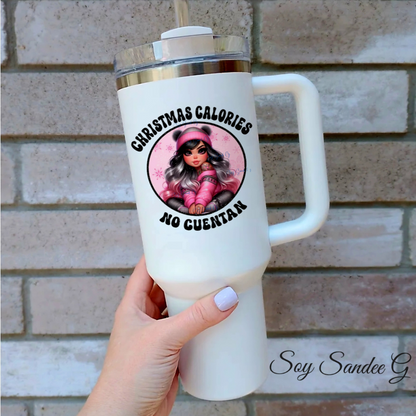 Pink Cutie Christmas Calories Don't Count - UVDTF Decal for cups/hard surfaces sticker