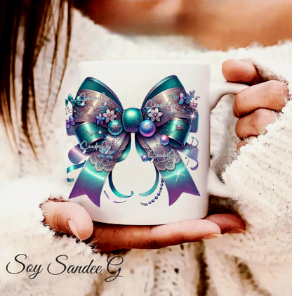 Teal Coquette Bow - UVDTF Decal for cups/hard surfaces sticker