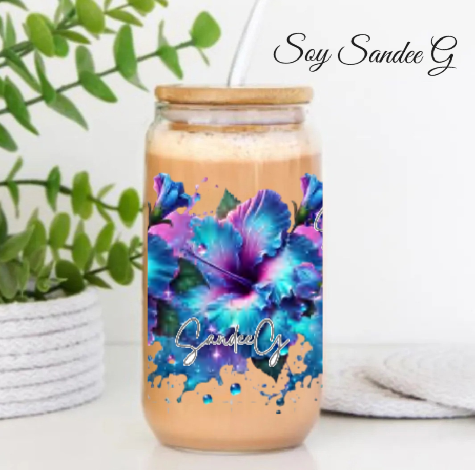 Blue Flowers - UVDTF Wrap for cups/hard surfaces sticker