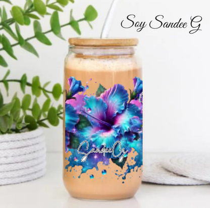 Blue Flowers - UVDTF Wrap for cups/hard surfaces sticker