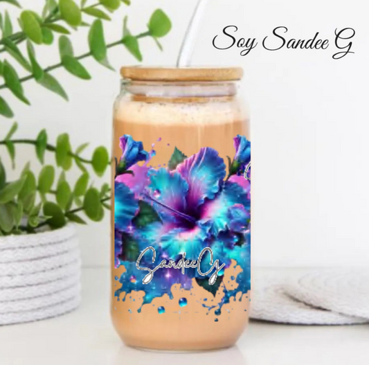 Blue Flowers - UVDTF Wrap for cups/hard surfaces sticker