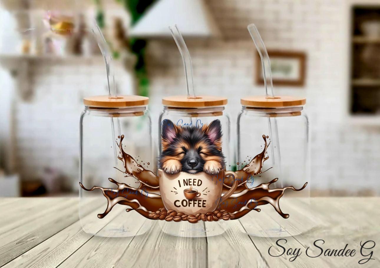 German Shepard in a Mug - UVDTF Wrap for cups/hard surfaces sticker