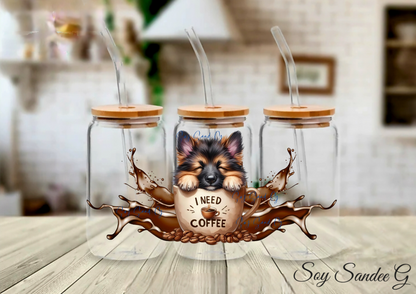 German Shepard in a Mug - UVDTF Wrap for cups/hard surfaces sticker