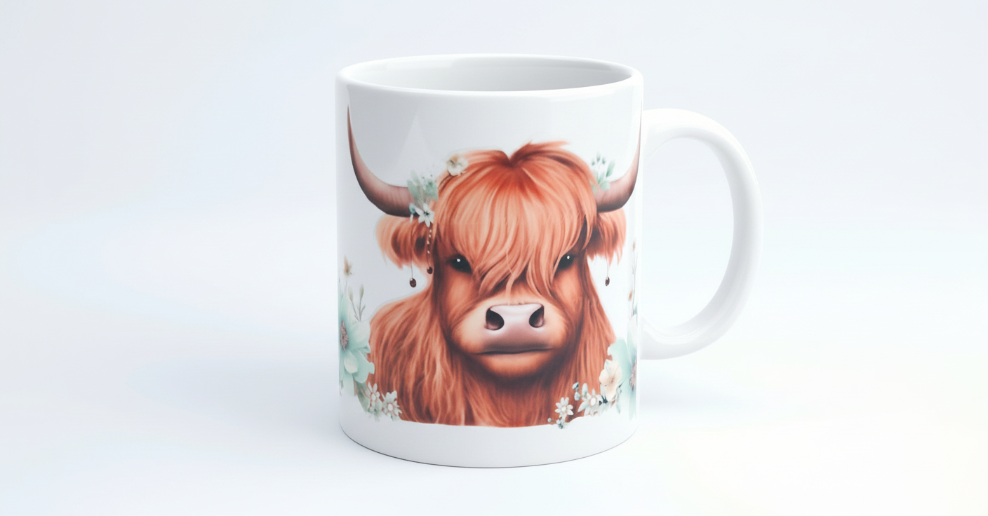 Highland Cow #7 - UVDTF Wrap for cups/hard surfaces sticker