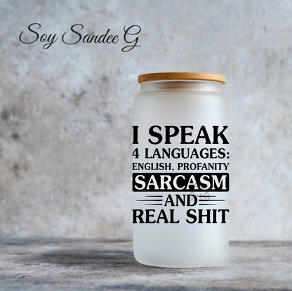 I Speak 4 Languages - UVDTF Decal for cups/hard surfaces sticker