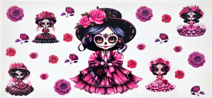 Día de los Muertos Pink Beauty UVDTF wrap