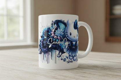 HK Blue Sunflowers - UVDTF wrap for cups/hard surfaces sticker