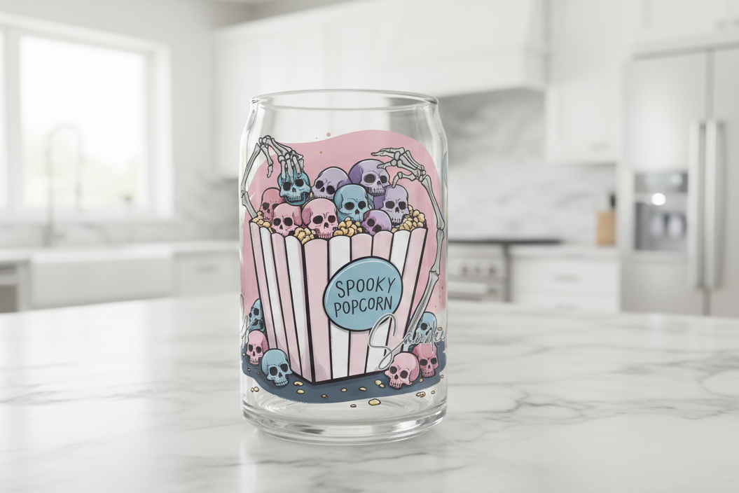 Spooky Popcorn - UVDTF Wrap for cups/hard surfaces sticker