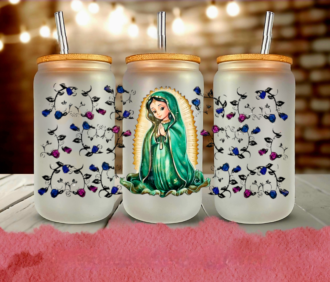 Virgen de Guadalupe Green Dress- UVDTF Wrap for cups/hard surfaces