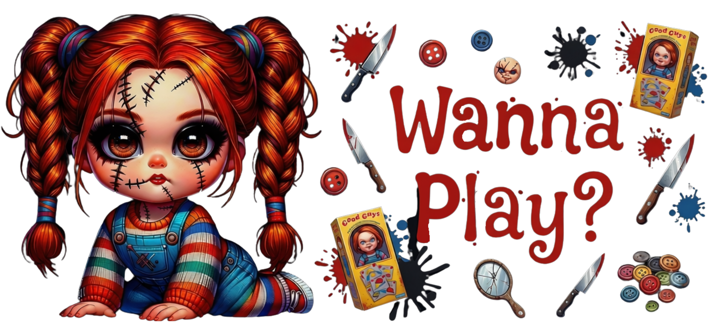 Wanna Play? - UVDTF Wrap for cups/hard surfaces sticker