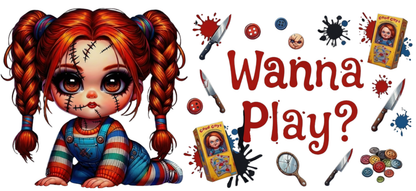 Wanna Play? - UVDTF Wrap for cups/hard surfaces sticker