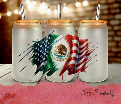 Ameri-Mexican Flag - UVDTF Decal for cups/hard surfaces sticker