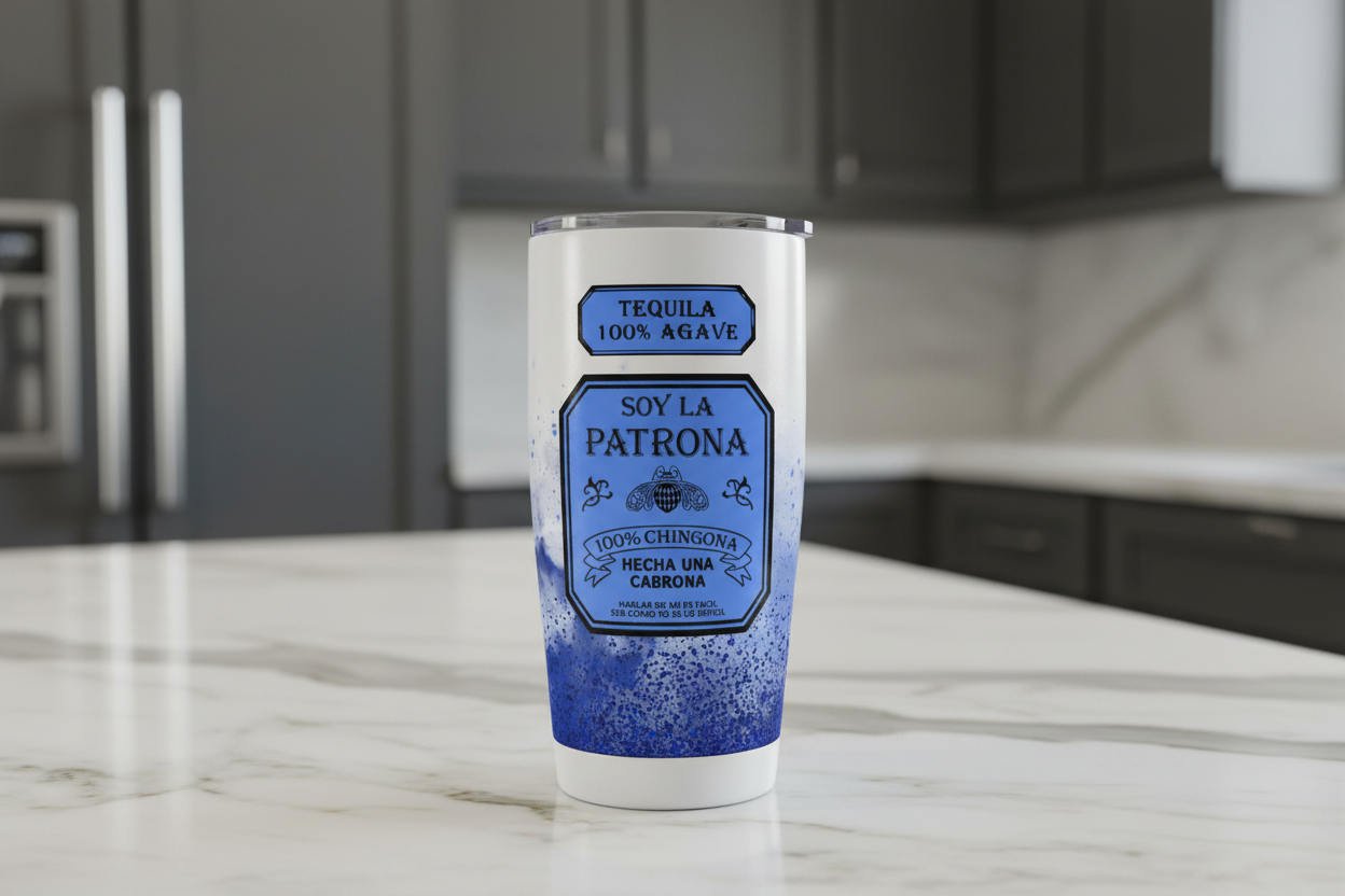 Blue Tequila UVDTF Wrap for cups/hard surfaces sticker