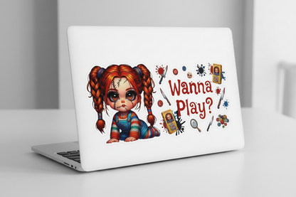 Wanna Play? - UVDTF Wrap for cups/hard surfaces sticker