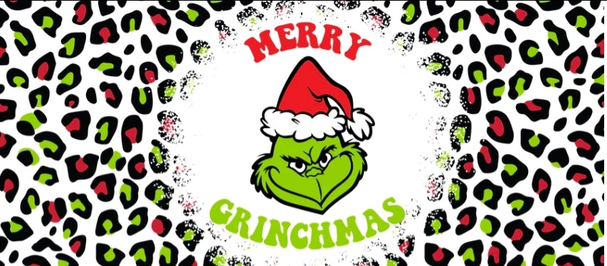 Merry Grinchmas Leopard - UVDTF Wrap for cups/hard surfaces sticker