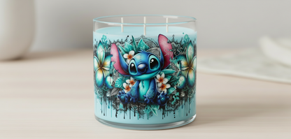 Teal Hibiscus Stitch - UVDTF Wrap for cups/hard surfaces sticker