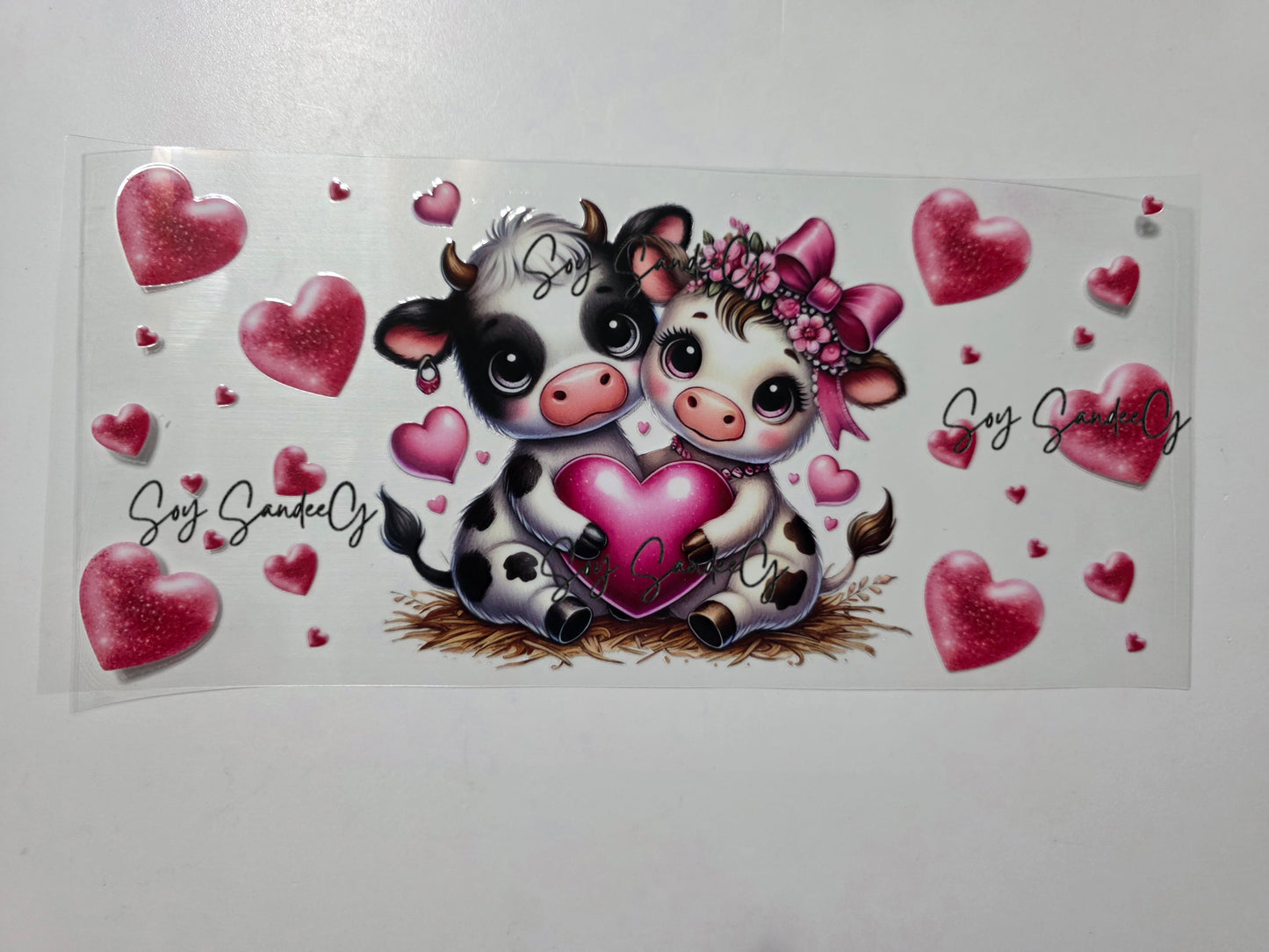 Valentine Cows - UVDTF Wrap for cups/hard surfaces sticker