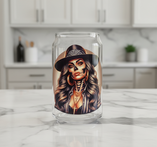 Sexy Skully with her Hat - UVDTF Decal for cups/hard surfaces sticker