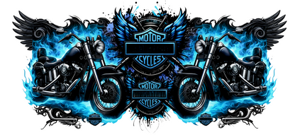 Blue Motorcycles - UVDTF Wrap for cups/hard surfaces sticker