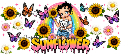 Betty Sunflower - UVDTF Wrap for cups/hard surfaces sticker