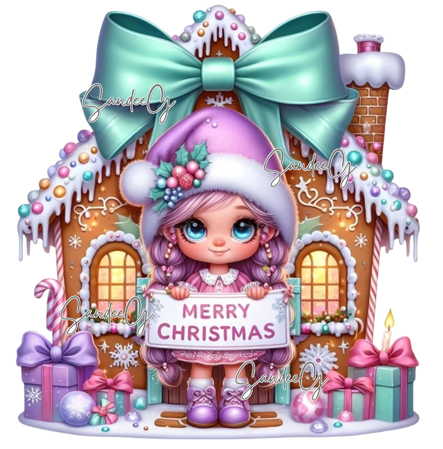 Gingerbread House Cutie - UVDTF Decal for cups/hard surfaces sticker