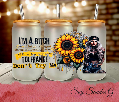 I'm a Bitch (Yellow) - UVDTF Wrap for cups/hard surfaces sticker